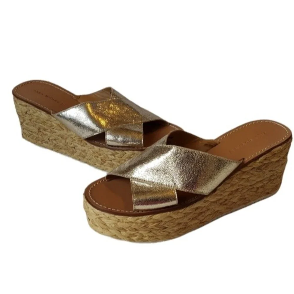 NWT Zara Jute Esprilladres Wedge Sandals - Picture 4 of 12